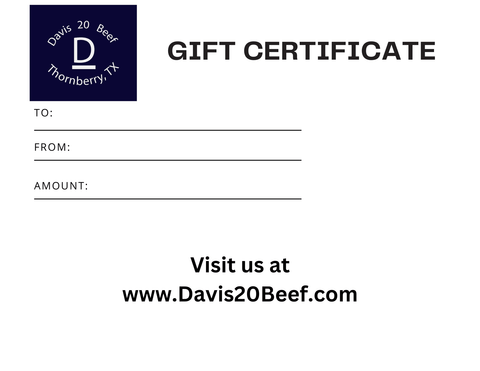 Davis 20 Beef Gift Card